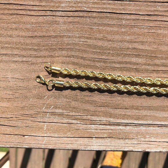 14k Gold Layered 24in 5mm Rope Chain Necklace - Picture 5 of 5